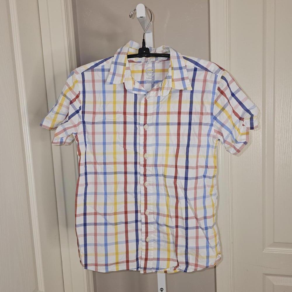 Wonder Nation Boys' Short Sleeve Button-Up Shirt, Size L (10-12)
